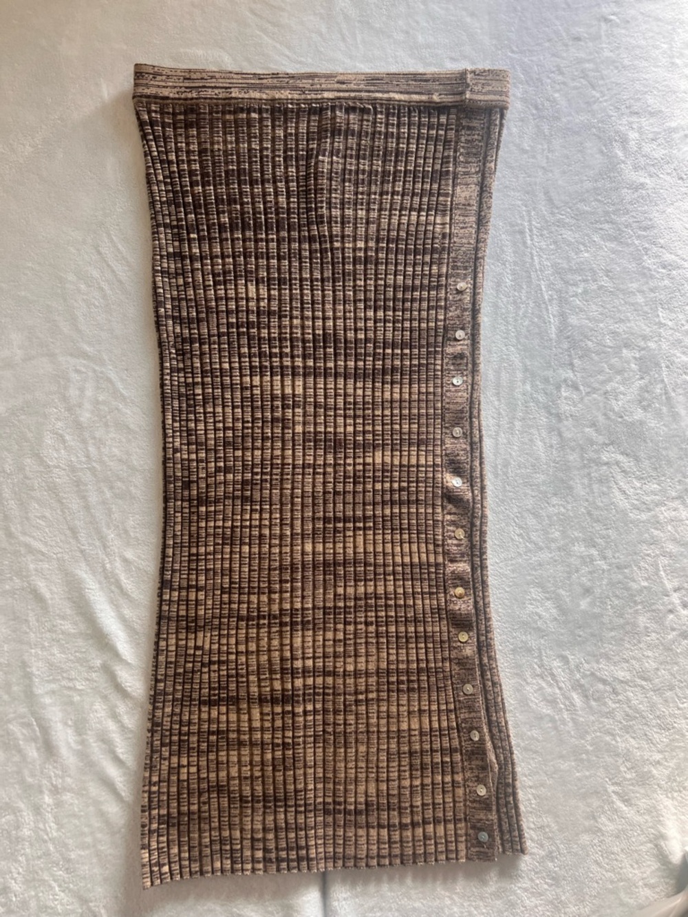 House of Harlow 1960 Midi Women’s XL Ribbed Knit Button-Trim Pencil Skirt